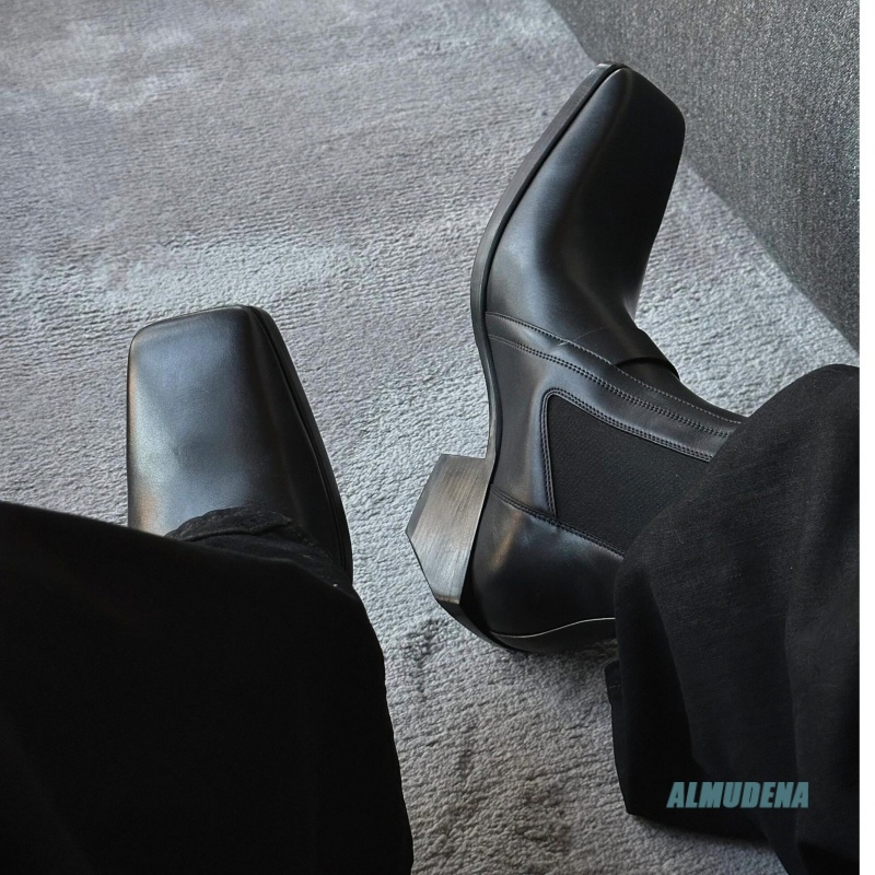 Men Shoes Formal - Bottes Chelsea en cuir noir pour