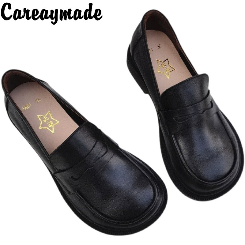 Men Shoes Casual - Careaymade-Chaussures Oxford en cuir de vachette