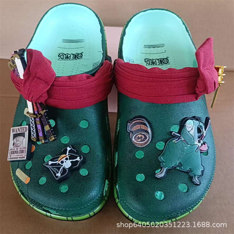 Men Shoes Red Tape - Sabots Anime One Piece Roronoa Zoro