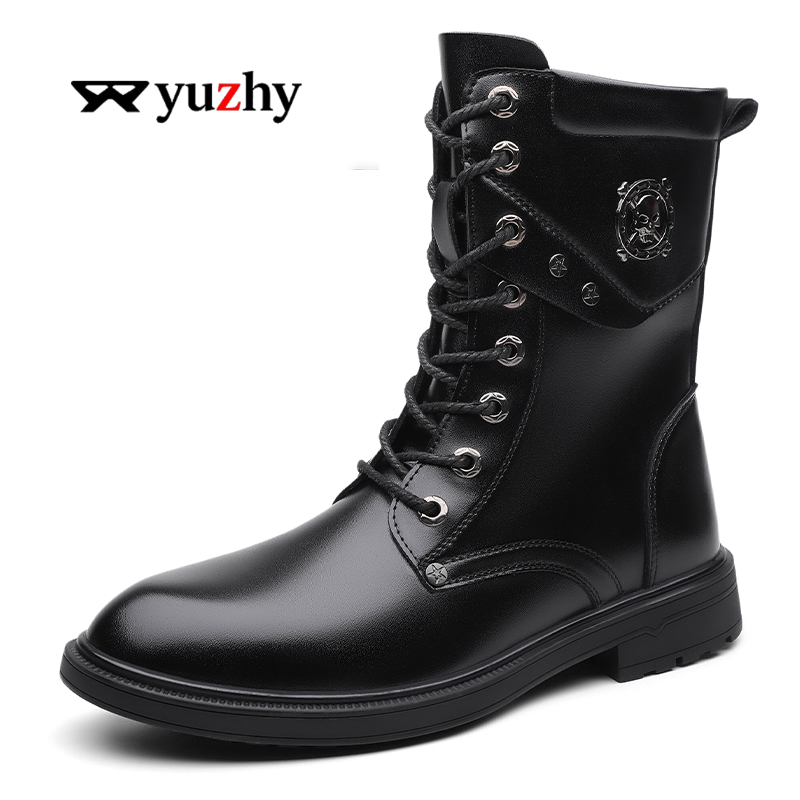 Men'S Shoes Black And White - Bottes plateforme unisexes à semelle épaisse