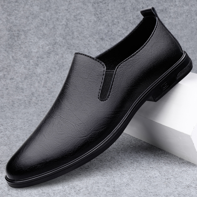 Men'S Shoes Black And White - Mocassins confortables à semelles souples blanches