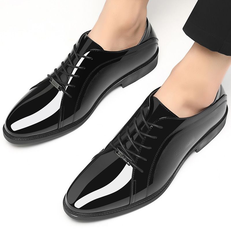 Men Shoes Clearance - Chaussure sociale noire supérieure brillante pour