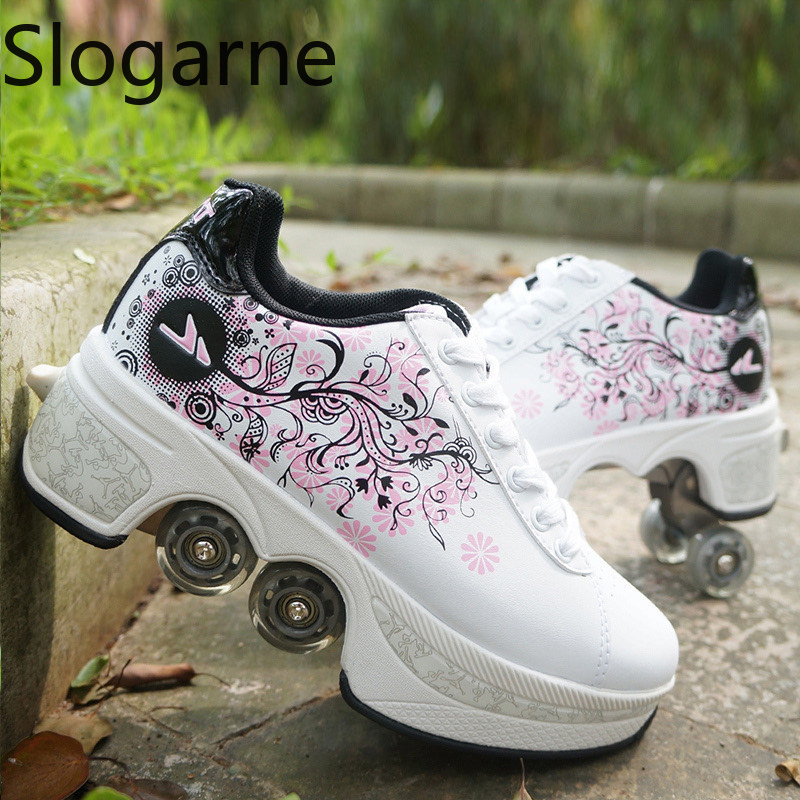 Men'S Shoes Height Increase - Femmes 4 roues déformation patins à
