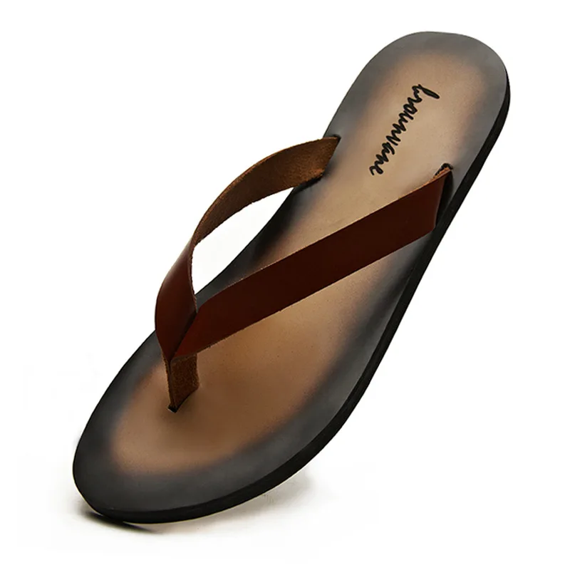 Men Shoes Classic - Classique en cuir véritable hommes pantoufles