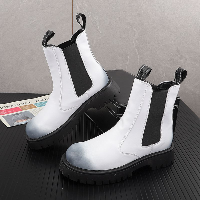 Men'S Shoes Black And White - Bottes de luxe pour hommes en