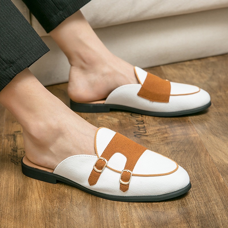 Men Shoes Formal - Mules en toile demi-chaussures pour homme