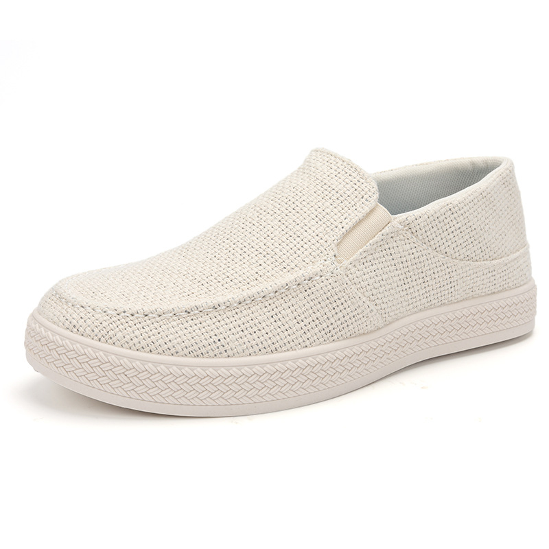 Loafer Slip On Men - Mocassins en lin pour hommes, respirants,