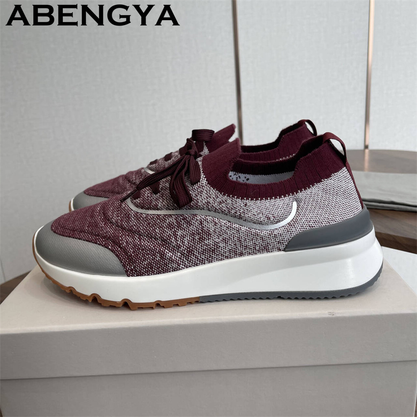 Loafer Slip On Men - Nouvelles chaussures mocassins tricotées multicolores pour