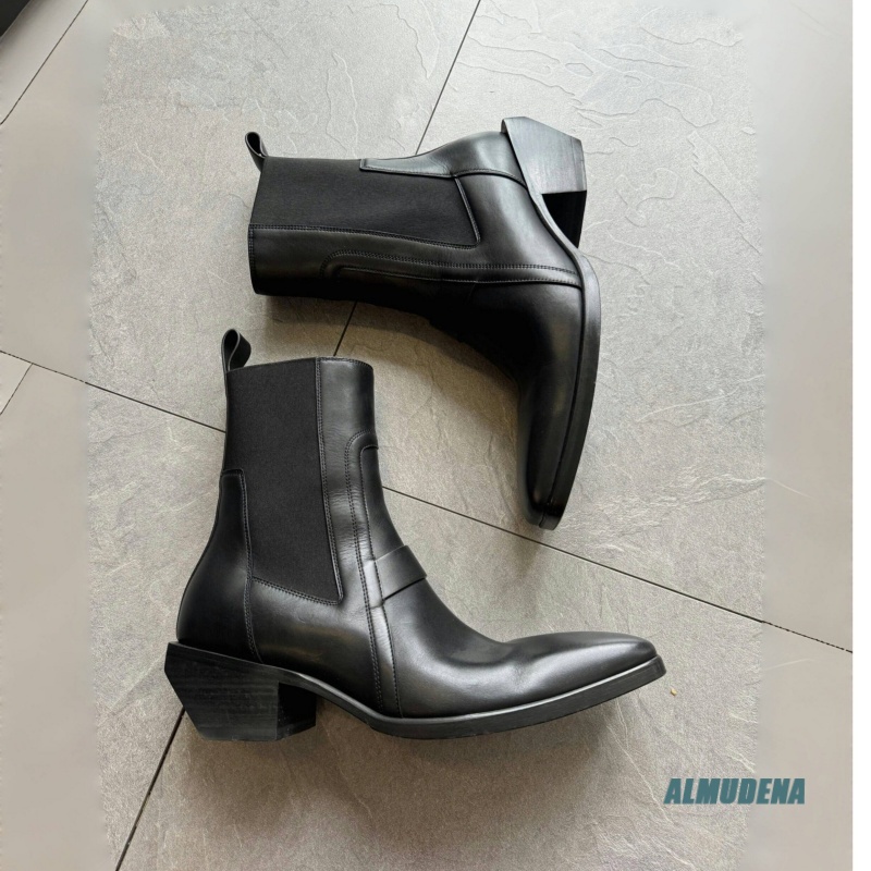 Bottes Chelsea en cuir noir po - Men Shoes Formal avis et prix