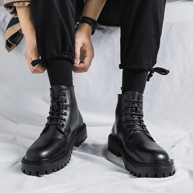 Bottes en cuir pour hommes, st - Men'S Shoes Height Increase avis et prix