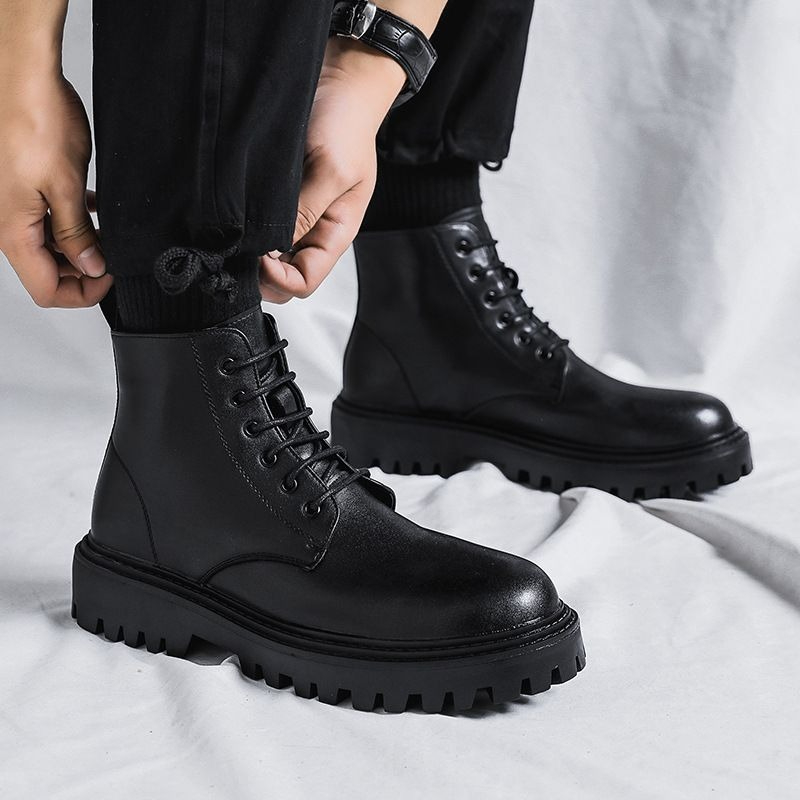 Bottes en cuir pour hommes, st - Men'S Shoes Height Increase avis et prix