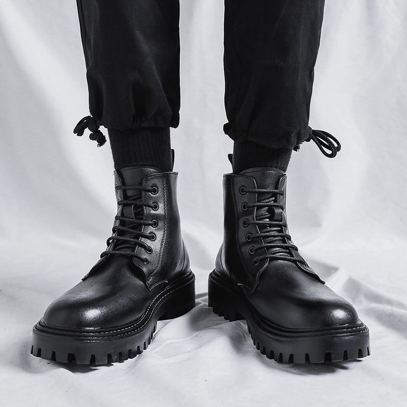 Bottes en cuir pour hommes, st - Men'S Shoes Height Increase avis et prix
