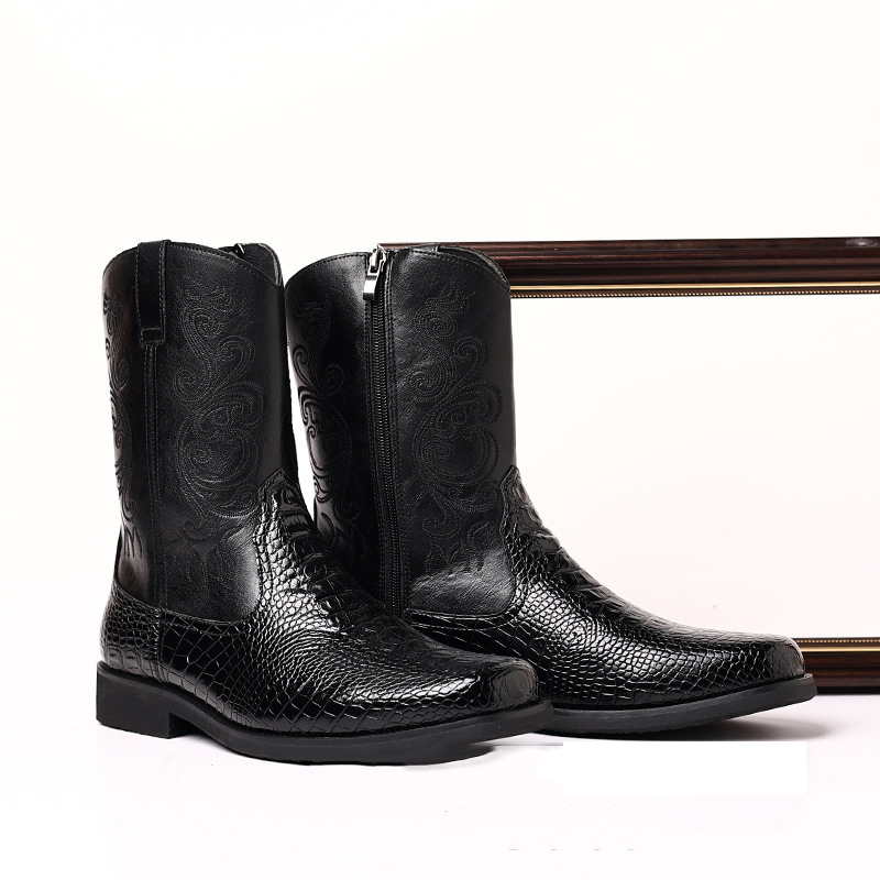 Bottes occidentales en cuir im - Men Shoes Classic avis et prix