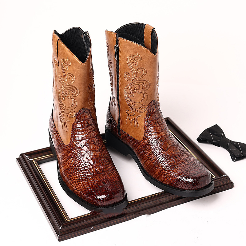 Bottes occidentales en cuir im - Men Shoes Classic avis et prix
