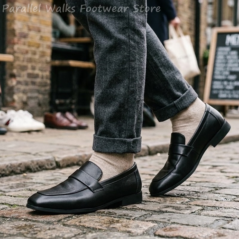 Mocassins Penny en cuir noir p - Men Shoes Formal avis et prix