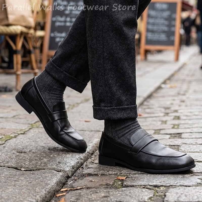Mocassins Penny en cuir noir p - Men Shoes Formal avis et prix