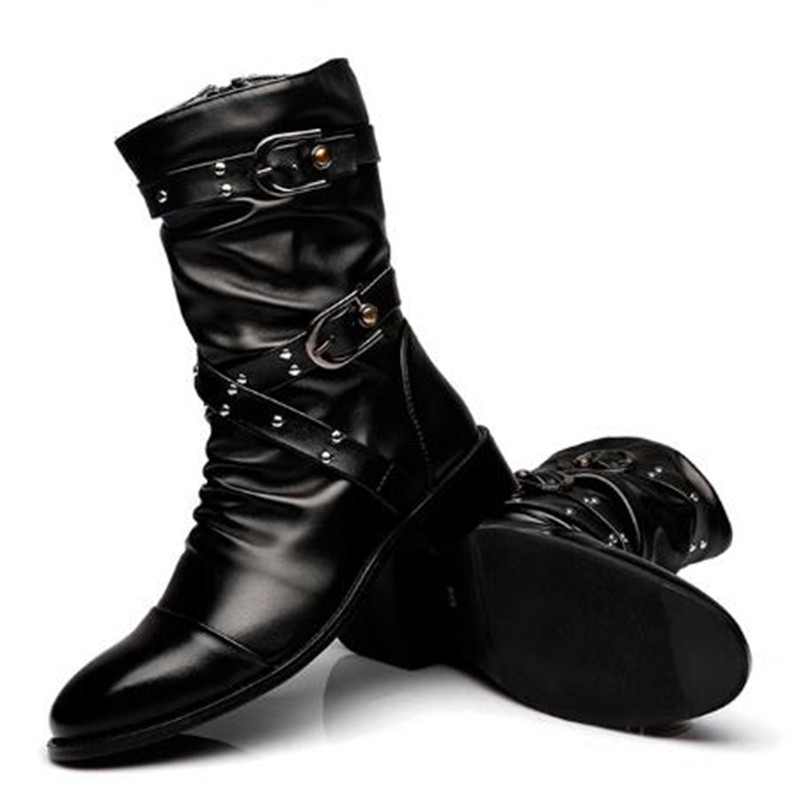Bottes mi-hautes en cuir pour  - Men Shoes Classic avis et prix