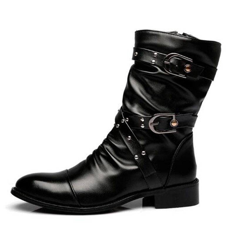 Bottes mi-hautes en cuir pour  - Men Shoes Classic avis et prix