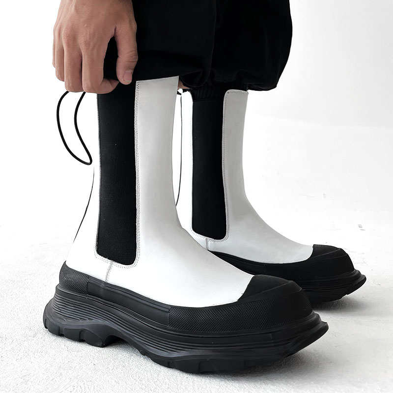 Bottes Chelsea hautes pour hom - Men'S Shoes Black And White avis et prix
