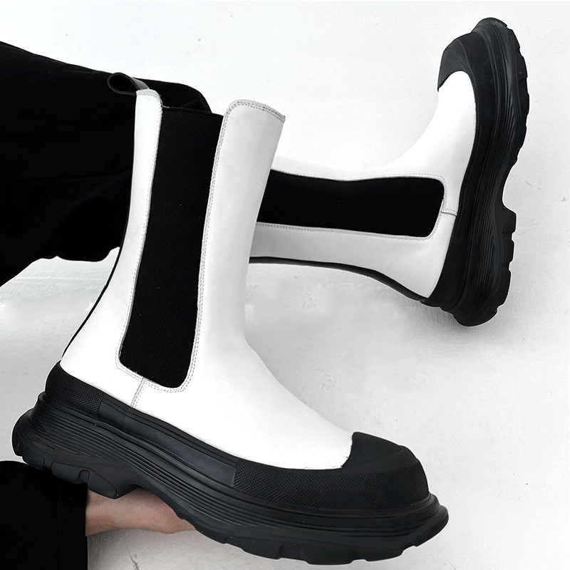 Bottes Chelsea hautes pour hom - Men'S Shoes Black And White avis et prix